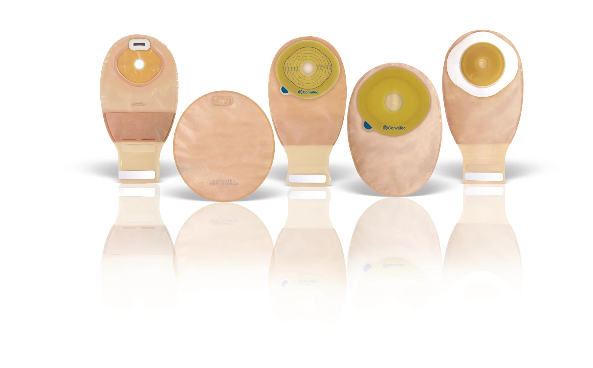 a group of white and orange objects