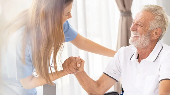 a man and a woman shaking hands