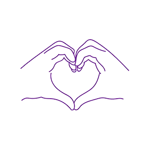 fialový a bílý design