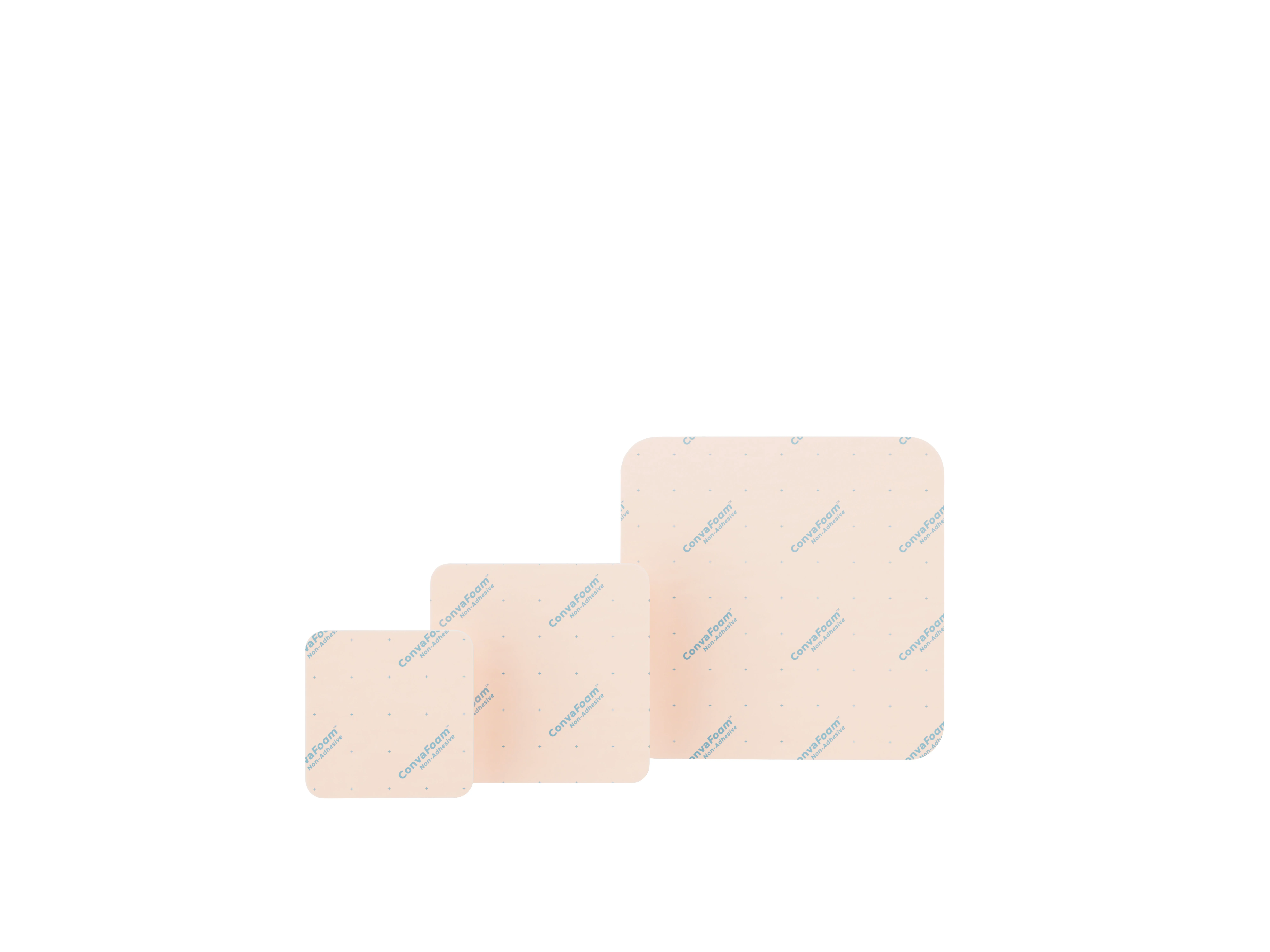 Drei ConvaFoam® Schaumverbände in verschiedenen Größen 