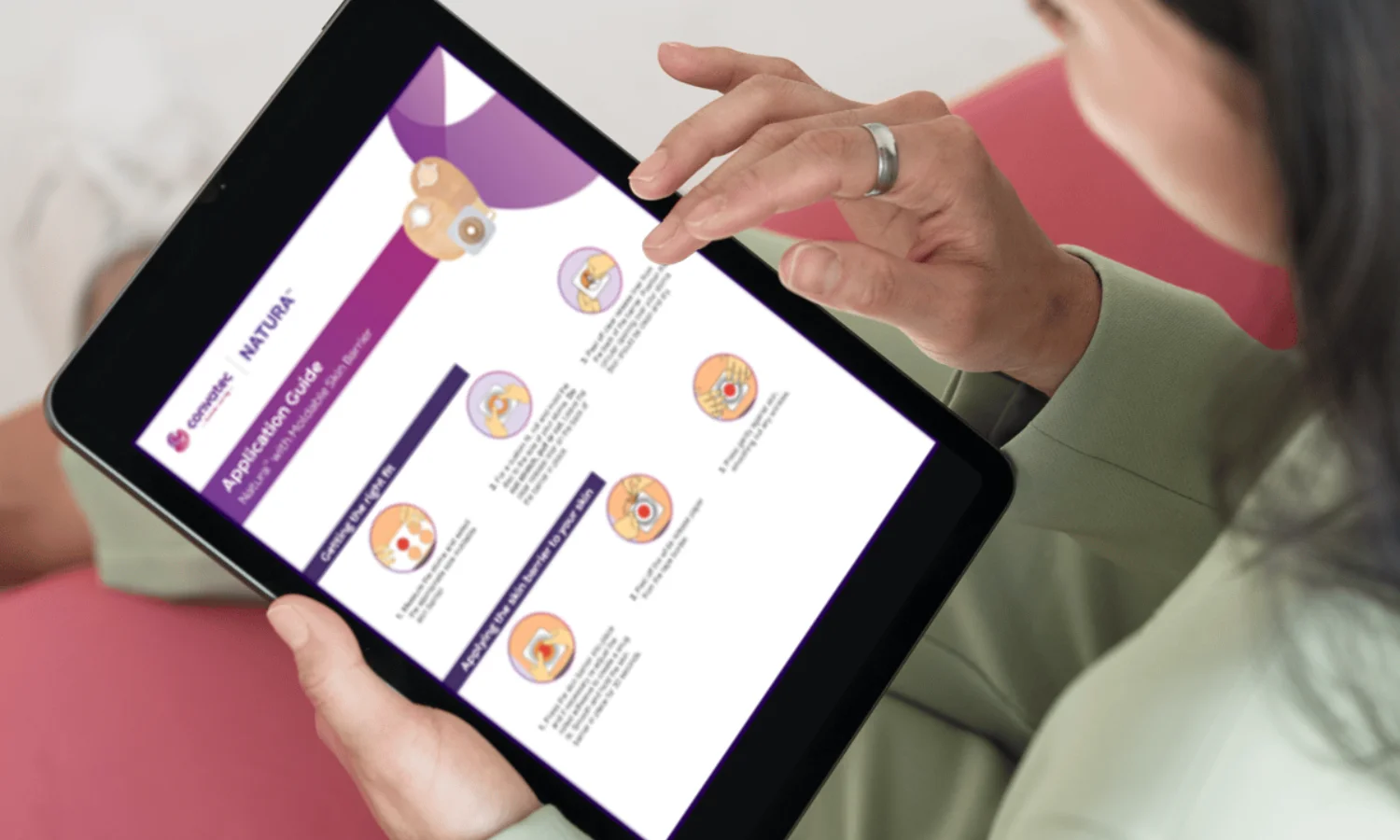 Tablet showing application guide