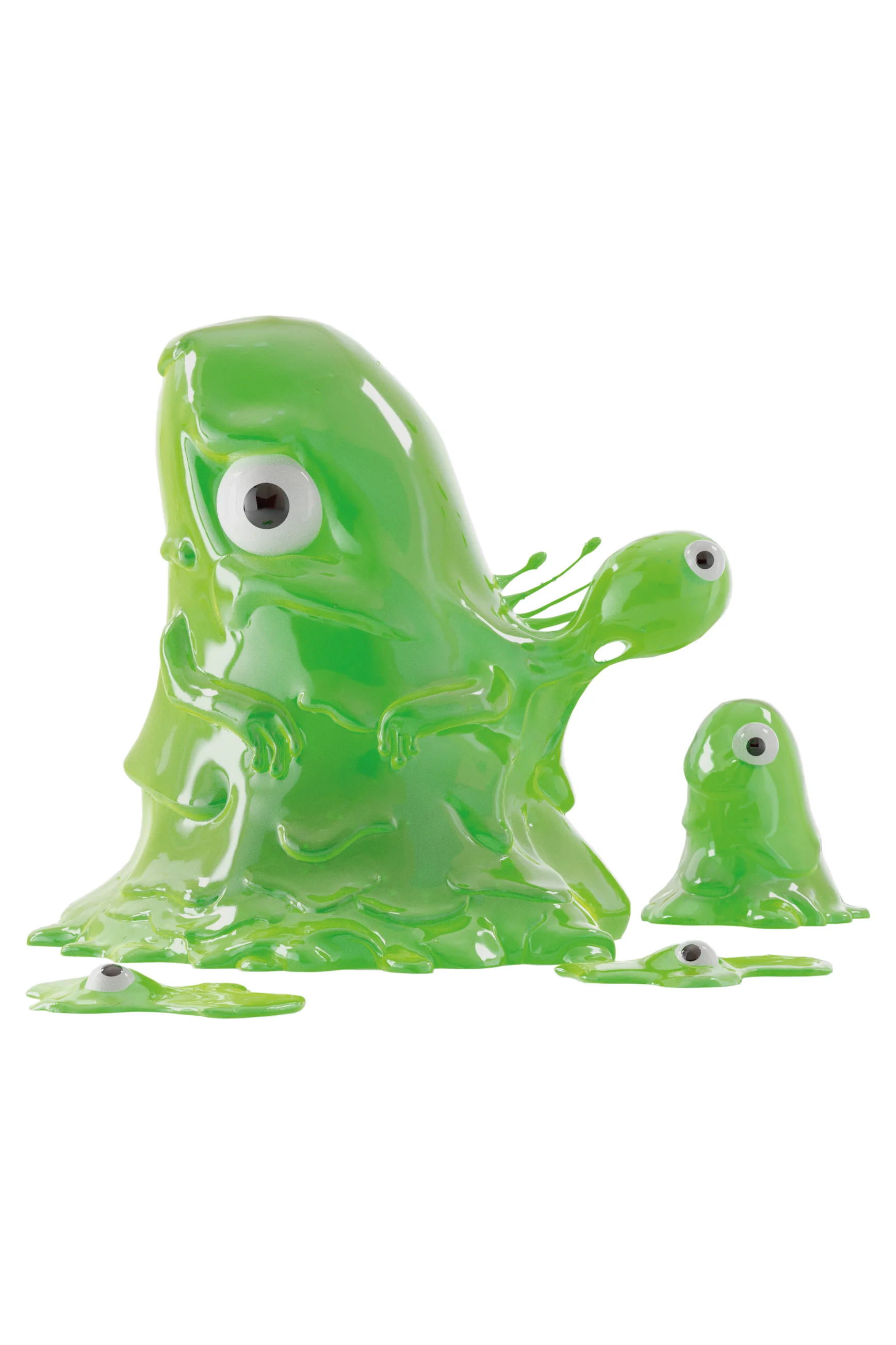 a green frog with a white background