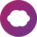 Ein Icon aus einem violetten Kreis mit einer Wolke soll die Weichheit und Anpassungsfähigkeit von ConvaMax™ Superabsorber visualisieren.